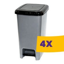 Slim pedálos szemetes Antracit 60L (Karton - 4 db)