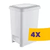 Slim pedálos szemetes Fehér 60L (Karton - 4 db)