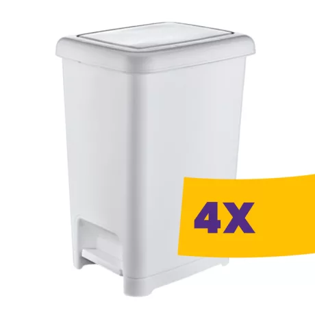 Slim pedálos szemetes Fehér 60L (Karton - 4 db)