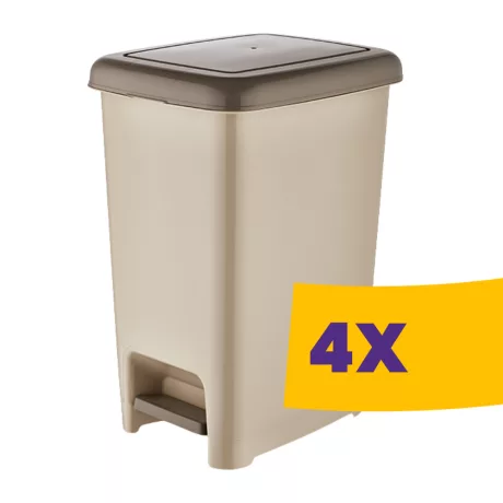 Slim pedálos szemetes Homok 60L (Karton - 4 db)