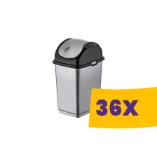 Slim billenőfedeles szemetes Antracit 5L (Karton - 36 db)