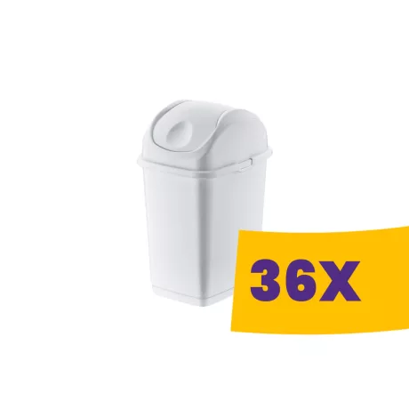 Slim billenőfedeles szemetes Fehér 5L (Karton - 36 db)