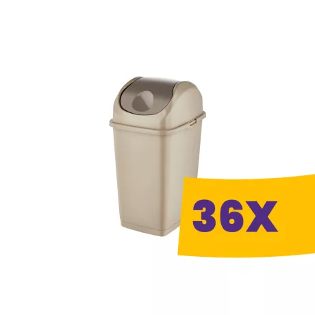 Slim billenőfedeles szemetes Homok 5L (Karton - 36 db)