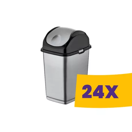 Slim billenőfedeles szemetes Antracit 10L (Karton - 24 db)
