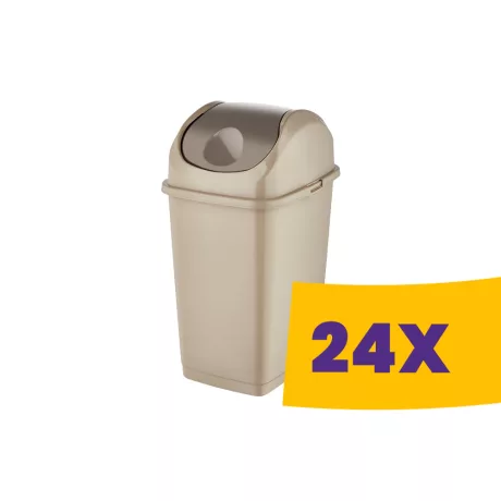 Slim billenőfedeles szemetes Homok 10L (Karton - 24 db)