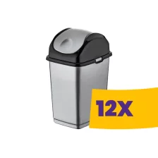 Slim billenőfedeles szemetes Antracit 18L (Karton - 12 db)