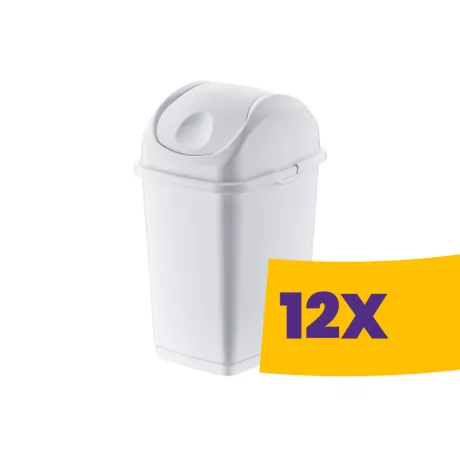 Slim billenőfedeles szemetes Fehér 18L (Karton - 12 db)
