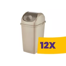 Slim billenőfedeles szemetes Homok 18L (Karton - 12 db)