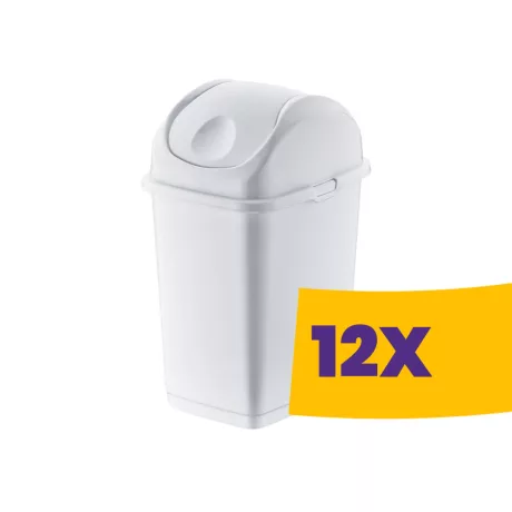 Slim billenőfedeles szemetes Fehér 35L (Karton - 12 db)