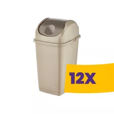 Slim billenőfedeles szemetes Homok 35L (Karton - 12 db)