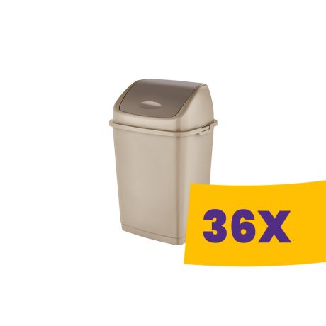 Billenőfedeles műanyag szemetes Homok 5L (Karton - 36 db)