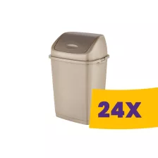 Billenőfedeles műanyag szemetes Homok 10L (Karton - 24 db)