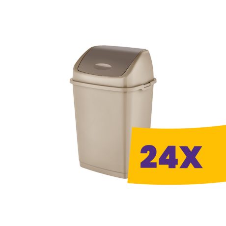 Billenőfedeles műanyag szemetes Homok 10L (Karton - 24 db)