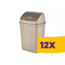 Billenőfedeles műanyag szemetes Homok 18L (Karton - 12 db)