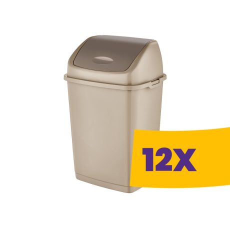 Billenőfedeles műanyag szemetes Homok 35L (Karton - 12 db)