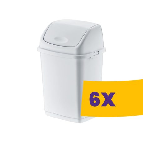 Billenőfedeles műanyag szemetes Fehér 50L (Karton - 6 db)