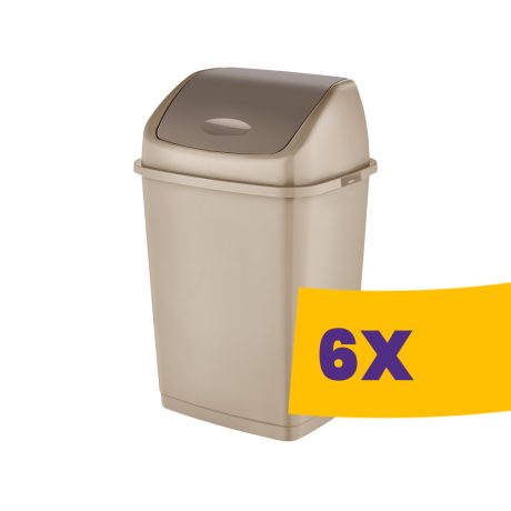 Billenőfedeles műanyag szemetes Homok 50L (Karton - 6 db)