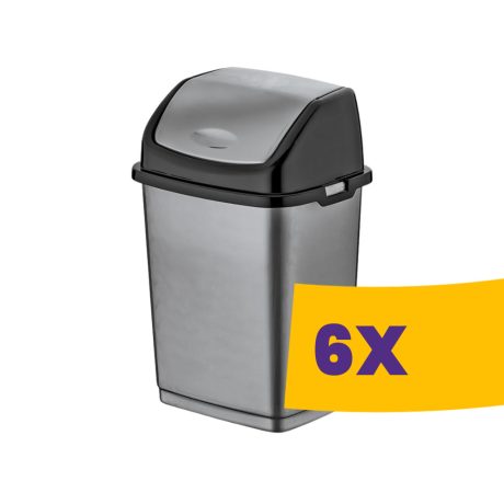 Billenőfedeles műanyag szemetes Szürke 50L (Karton - 6 db)