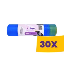   T-Depo Húzózáras szemeteszsák 40L - 55*60cm, 15db/tek (Karton - 30 tek)