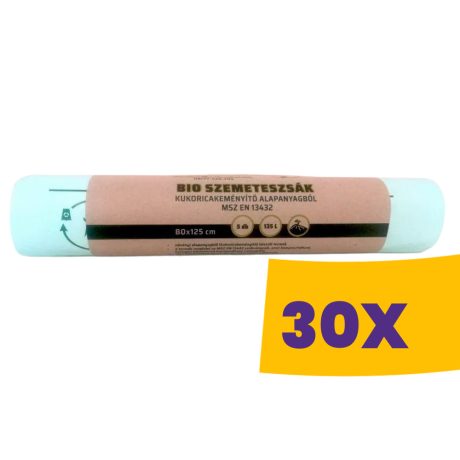 Poly-Pack lebomló PLA szemeteszsák 135L - 80*125cm, 5db/tek (Karton - 30 tekercs)