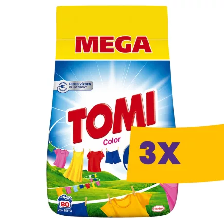 Tomi Color mosópor színes ruhákhoz - 80 mosás 4kg (Karton - 3 db)