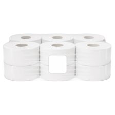   Közületi Jumbo toalettpapír 19cm átm. - 2 rétegű, fehér, 100m (Karton - 12 tek)