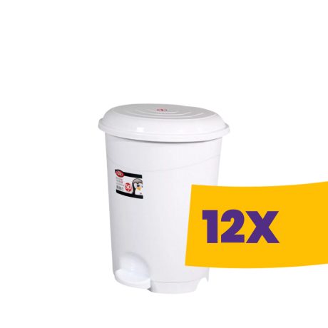 Pedálos szemetes kivehető vödörrel Fehér 6L (Karton - 12 db)