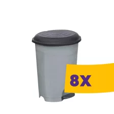   Pedálos szemetes kivehető vödörrel Fekete-szürke 12L (Karton - 8 db)