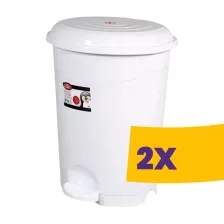   Pedálos szemetes kivehető vödörrel Fehér 50L (Karton - 2 db)