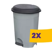   Pedálos szemetes kivehető vödörrel Fekete-szürke 50L (Karton - 2 db)