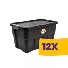 Műanyag tárolódoboz fekete fedéllel 10L (Karton - 12 db)