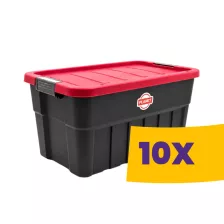 Műanyag tárolódoboz piros fedéllel 20L (Karton - 10 db)