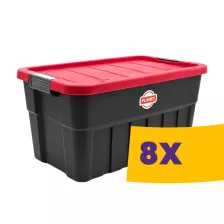   Műanyag tárolódoboz kerékkel, piros fedéllel 30L (Karton - 8 db)