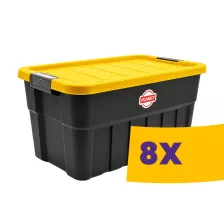   Műanyag tárolódoboz kerékkel, sárga fedéllel 30L (Karton - 8 db)