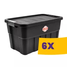   Műanyag tárolódoboz kerékkel, fekete fedéllel 60L (Karton - 6 db)