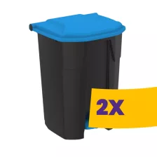  Pedálos szelektív hulladékgyűjtő szemetes Fekete-Kék 50L (Karton - 2 db)