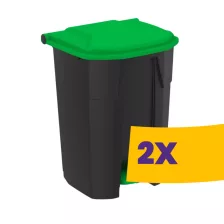   Pedálos szelektív hulladékgyűjtő szemetes Fekete-Zöld 50L (Karton - 2 db)