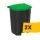 Pedálos szelektív hulladékgyűjtő szemetes Fekete-Zöld 50L (Karton - 2 db)