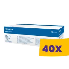   Mercator Opero szájmaszk ECO - 3 rétegű flíz, gumis, fehér 50db (Karton - 40 csomag)