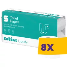   Satino by Wepa Liquify vízben oldódó WC papír - 3 rétegű, 8 tekercs (Karton - 8 csomag)