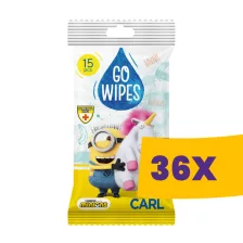   GoWipes Minions antibakteriális nedves törlőkendő 15db (Karton - 36 csomag)