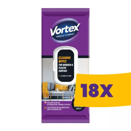Vortex Bútorápoló háztartási nedves törlőkendő Flip-top 48db (Karton - 18 csomag)