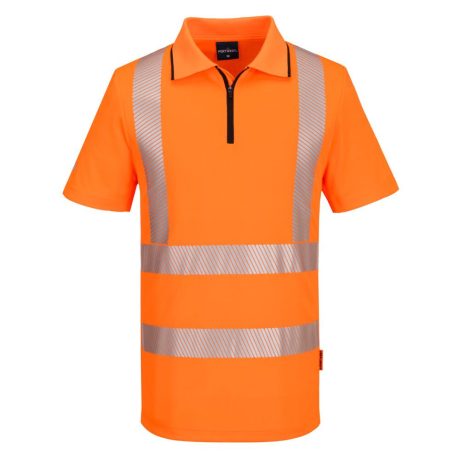 Portwest KX302 KX3 Sport Hi-Vis cipzáras pólóing narancs