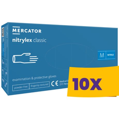 Mercator Nitrylex White púdermentes nitril vizsgálókesztyű fehér 100db (Karton - 10 csomag)