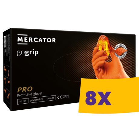 Mercator GoGrip Orange púdermentes nitril védőkesztyű narancssárga 50db (Karton - 8 csomag)