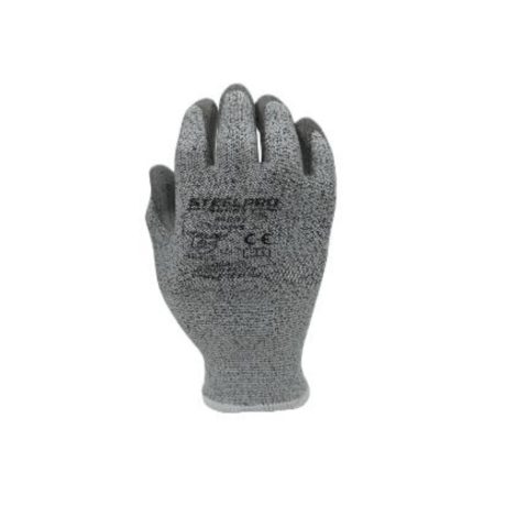 SteelPro Safety 855 PU tenyérmártott 5/E vágásbiztos HPPE kesztyű szürke