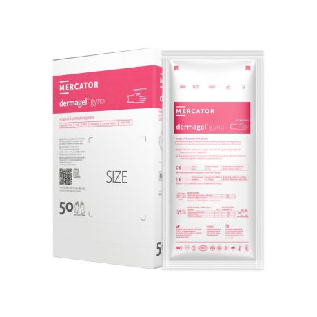 Mercator Dermagel Gyno steril sebészeti púdermentes latex kesztyű nőgyógyászati, hosszított 50 pár