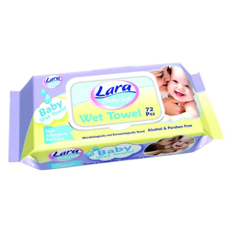 Lara Care antiallergén nedves popsitörlő kendő 72db