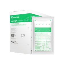   Mercator Dermagel Neopren steril púdermentes neoprén texturált, polimerizált kesztyű zöld 50 pár