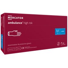   Mercator Ambulance High Risk vastag púdermentes latex vizsgálókesztyű kék 50db